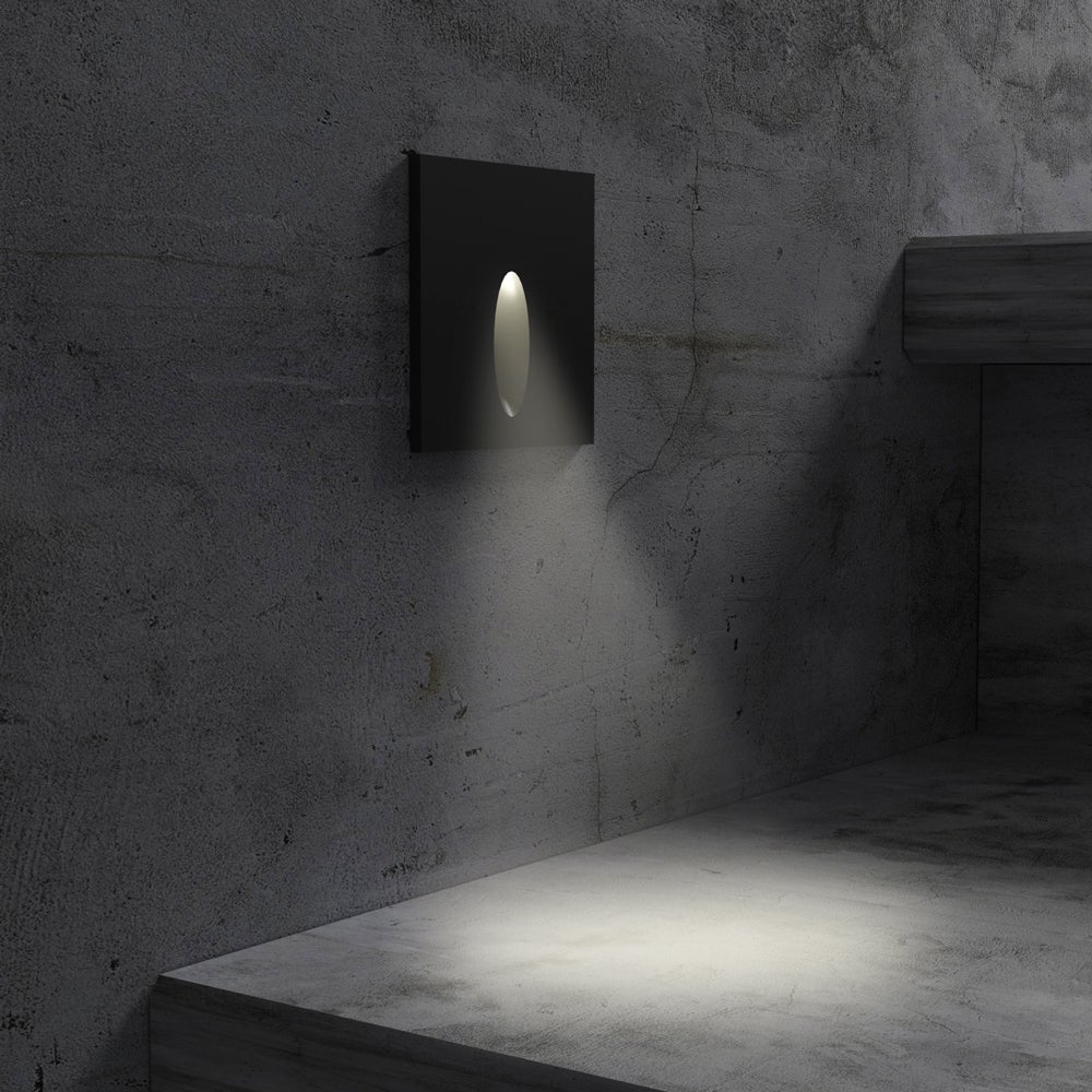 Square Dimmable LED Step Light, 12V 1W 3000K