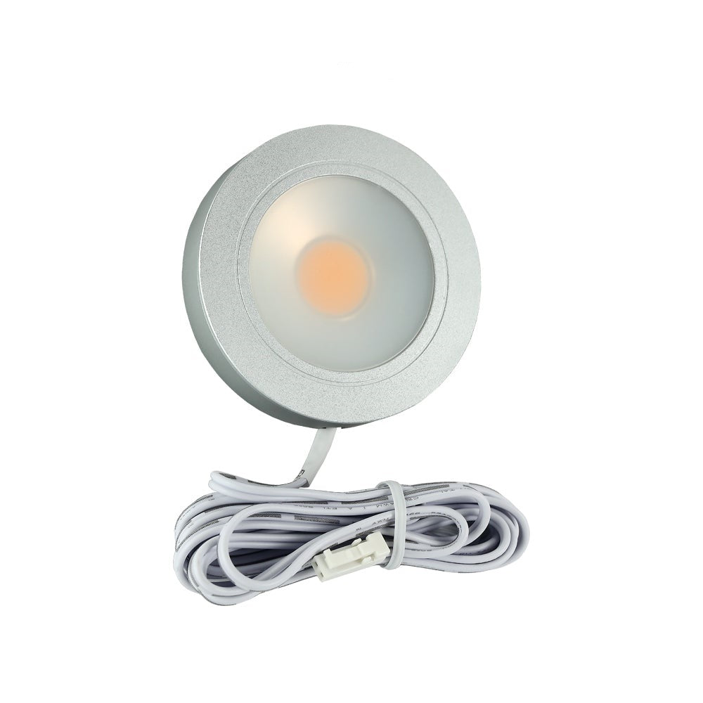Round LED Retrofit Cabinet Lights, 12V 3.5W 3000K