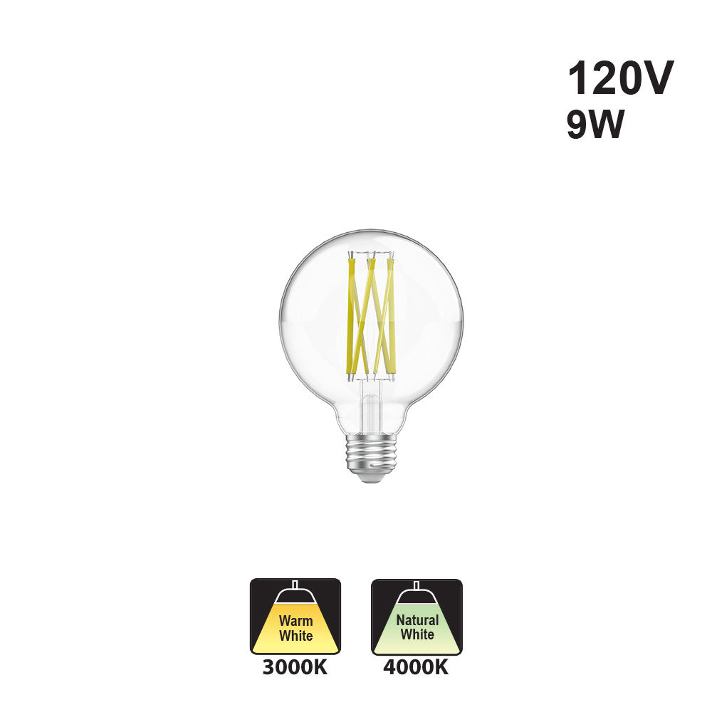 Votatec G30 Filament LED VO-FG30W9-120, 120V 9W CCT(3K, 4K)