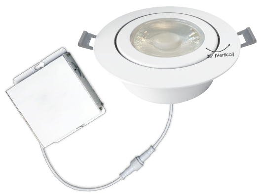 Votatec 6″ Round Airtight Gimbal Panel 5Way CCT VO-GRP6W13-120-D-5WAY 120V 13W CCT(2.7K, 3K, 3.5K, 4K, 5K)