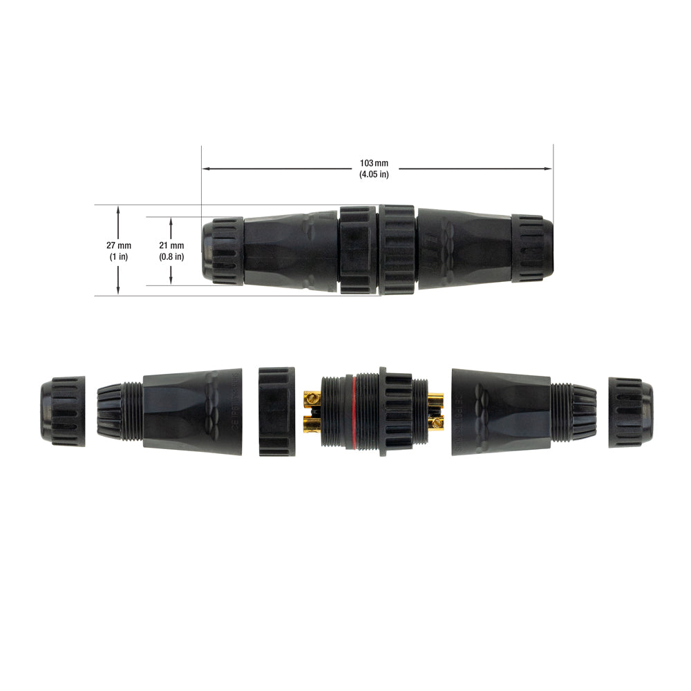 Outdoor Waterproof 2 Way Screw Type Connection Four Contact (RGB), Gekpower