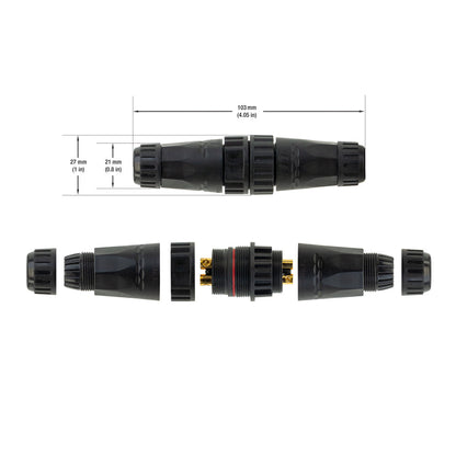 Outdoor Waterproof 2 Way Screw Type Connection Four Contact (RGB), Gekpower