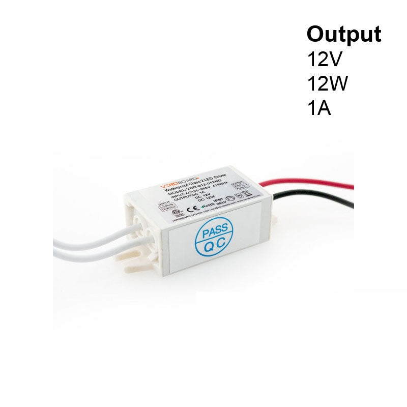 VEROBOARD VBD-012-012ND Constant Voltage LED Driver, 12V 1A 12W - GekPower