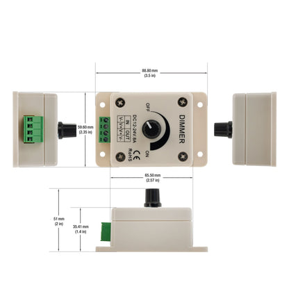 Single Color Dial LED Dimmer 8A, gekpower