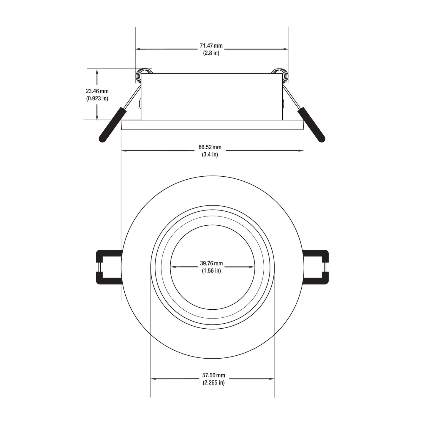 VBD-MTR-70T Low Voltage IC Rated Downlight LED Light Fixture, 3 inch Round Brushed Chrome, gekpower