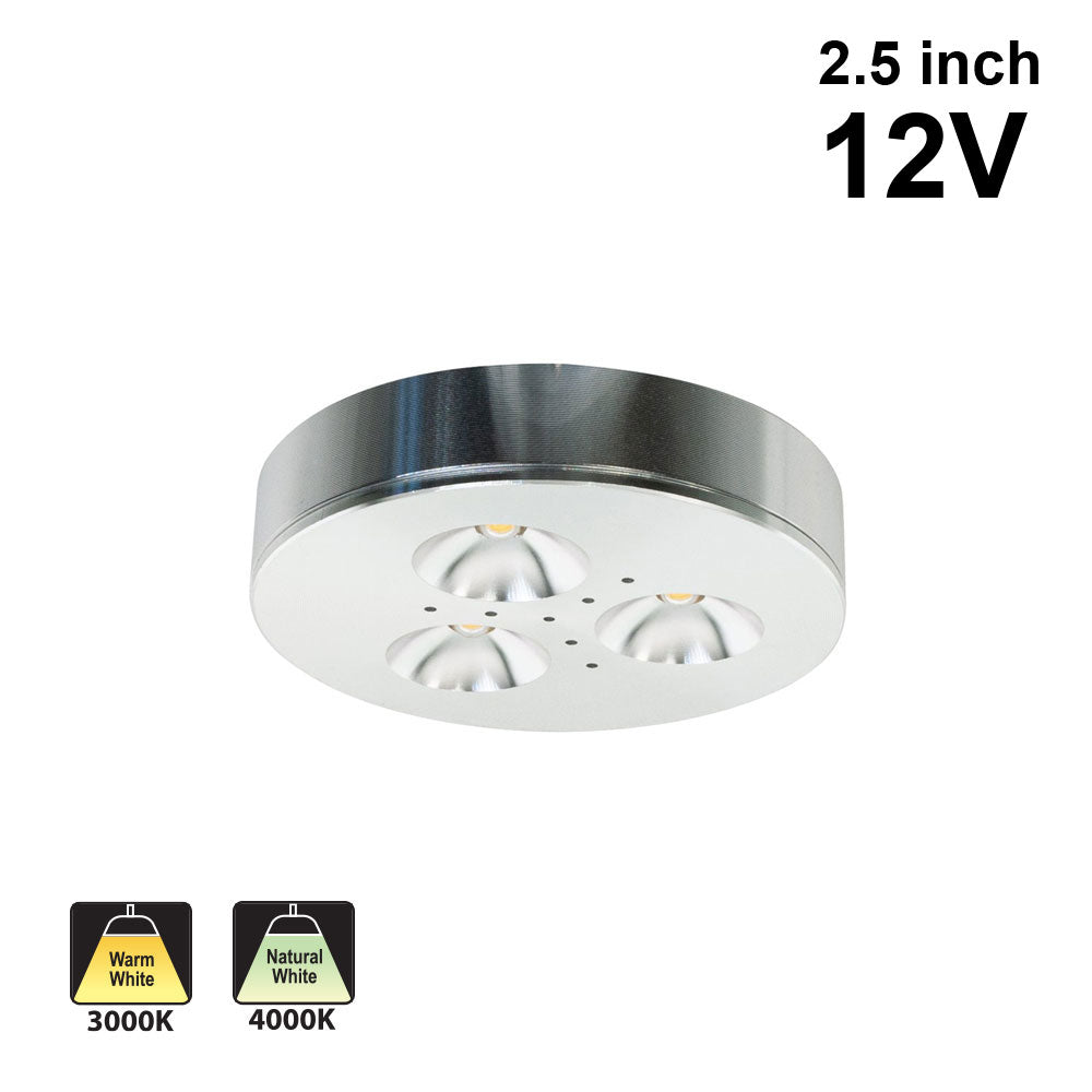 RD15 Cabinet Light 12V 3W Silver Grey CCT(3K, 4K) - GekPower