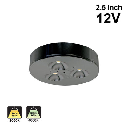 RD15 Cabinet Light 12V 3W Black CCT(3K, 4K) - GekPower