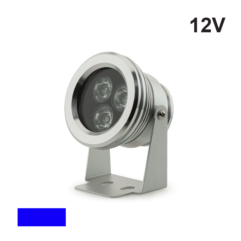 3x1W Landscape Spotlight, 12V 3W Blue, gekpower