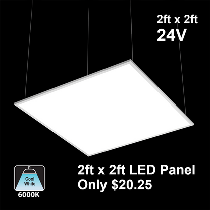 2ft x 2ft 24V Dimmable LED Panel Light 32W 6000K(Cool White)