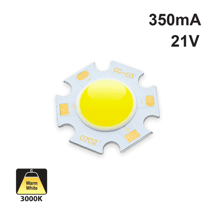 7W Constant Current COB LED Chip 3000K(Warm White), gekpower