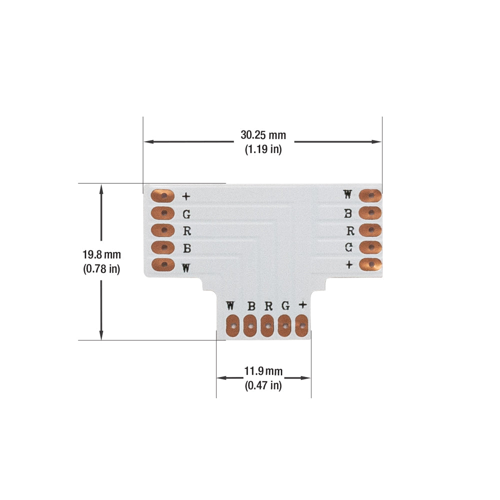 VBD-FPC12-T5A PCB type RGBW 3 Way Expansion Connector(12mm) (Pack of 3)