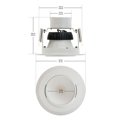 4 inch Retrofit Gimbal Dimmable Downlight LT-US-D413WC279E-11, 120V 13W 2700K(Soft White) - GekPower