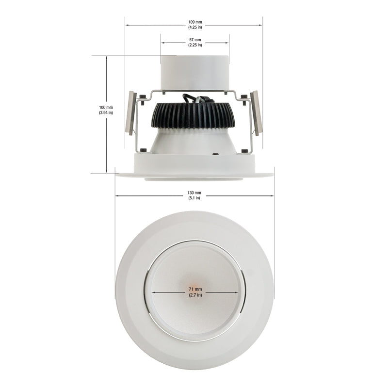 4 inch Retrofit Gimbal Dimmable Downlight LT-US-D413WC279E-11, 120V 13W 2700K(Soft White) - GekPower