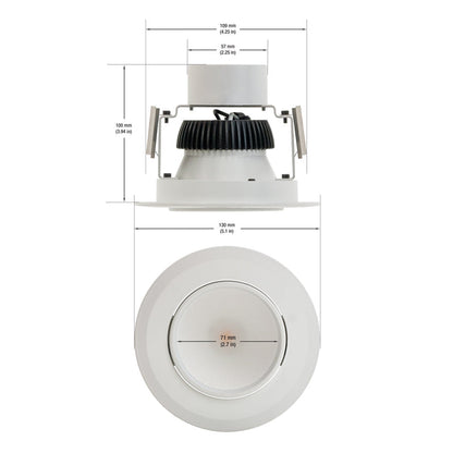 4 inch Retrofit Gimbal Dimmable Downlight LT-US-D413WC279E-11, 120V 13W 2700K(Soft White) - GekPower