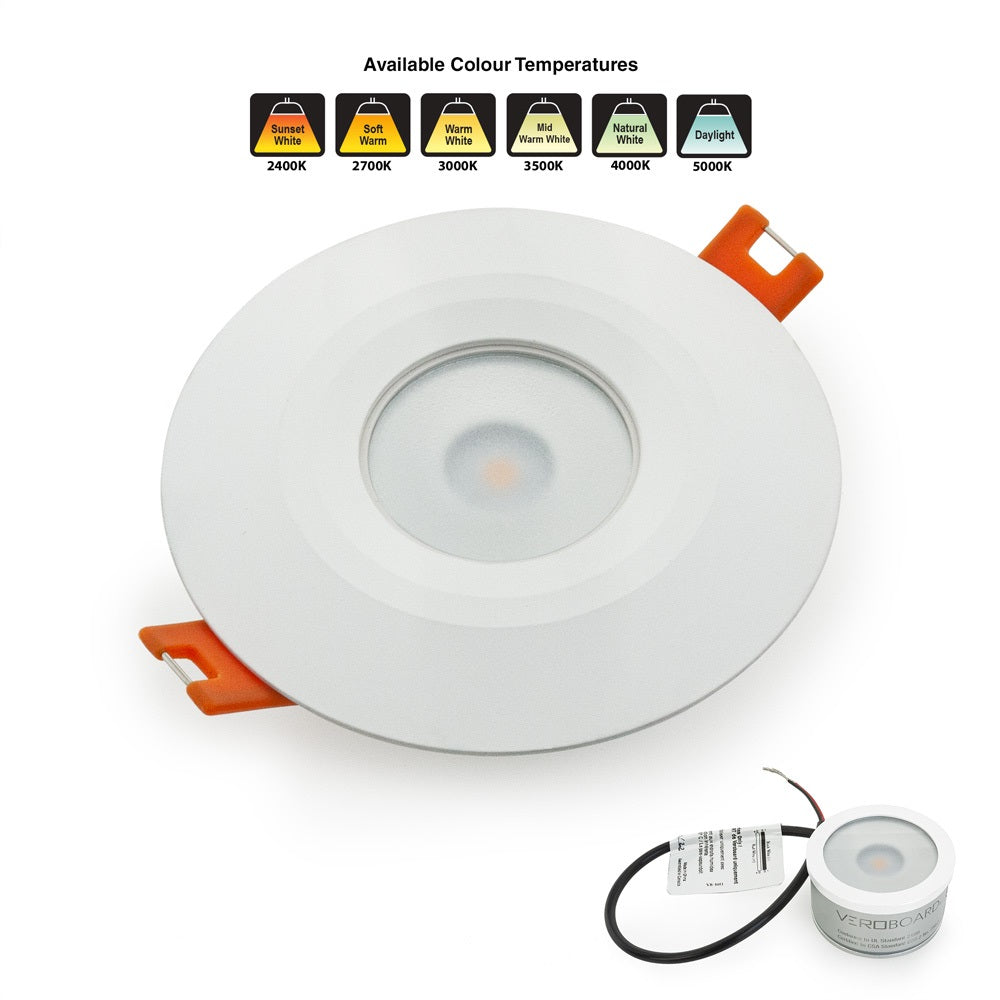 VBD-MTR-14W Low Voltage IC Rated Downlight LED Light Fixture, 2.5 inch Round White, mr16 fixture, gekpower