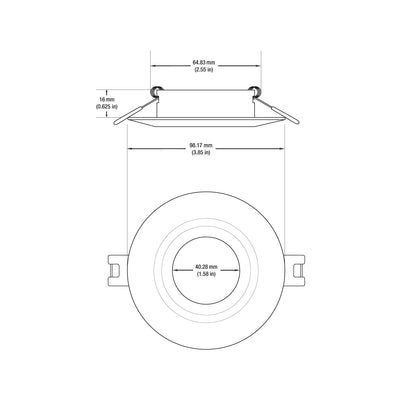 VBD-MTR-14W Low Voltage IC Rated Downlight LED Light Fixture, 2.5 inch Round White, mr16 fixture, gekpower