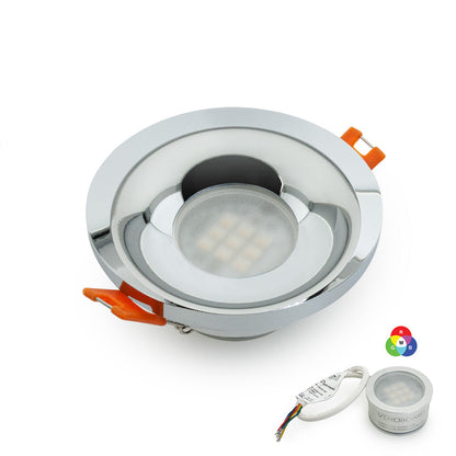 VBD-MTR-2C Low Voltage IC Rated Downlight LED Light Fixture, 2.5 inch Round Chrome mr16 fixture, gekpower