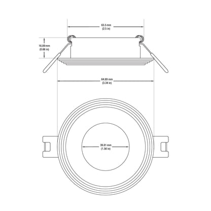 VBD-MTR-3C Low Voltage IC Rated Downlight LED Light Fixture, 2.5 inch Round Chrome mr16 fixture, gekpower