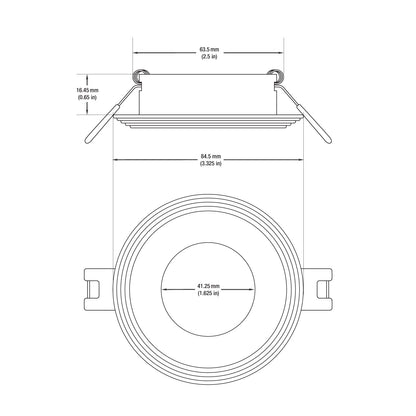 VBD-MTR-3W Low Voltage IC Rated Downlight LED Light Fixture, 2.5 inch Round White mr16 fixture, gekpower