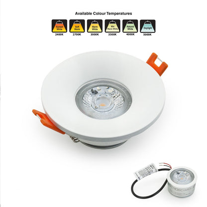 VBD-MTR-4W Low Voltage IC Rated Recessed LED Light Fixture, 2.5 inch Round White mr16 fixture, gekpower