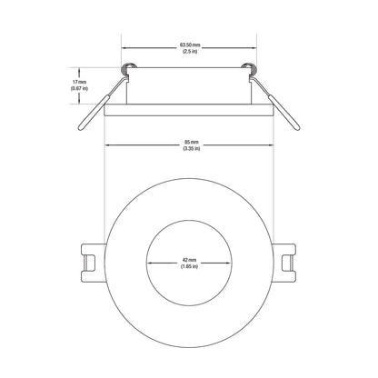 VBD-MTR-5C Low Voltage IC Rated Downlight LED Light Fixture, 2.5 inch Round Chrome mr16 fixture, gekpower