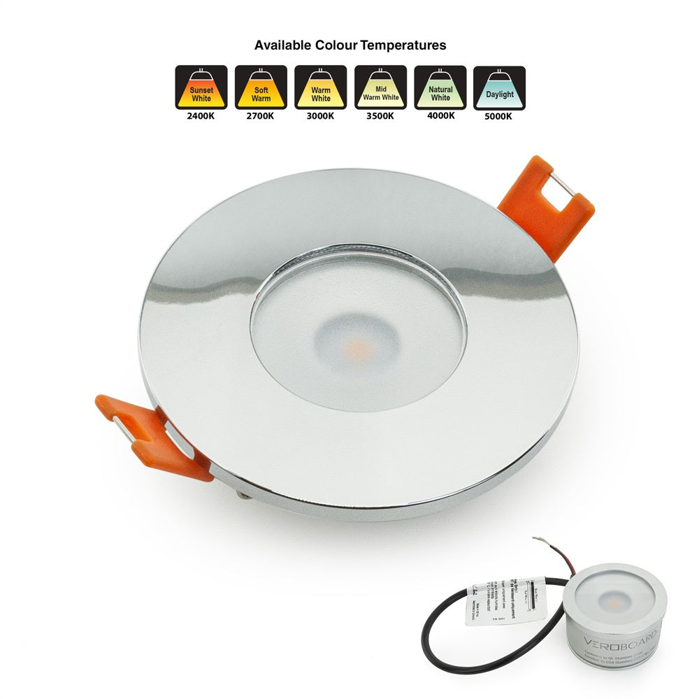 VBD-MTR-5C Low Voltage IC Rated Downlight LED Light Fixture, 2.5 inch Round Chrome mr16 fixture, gekpower