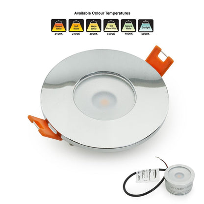 VBD-MTR-5C Low Voltage IC Rated Downlight LED Light Fixture, 2.5 inch Round Chrome mr16 fixture, gekpower