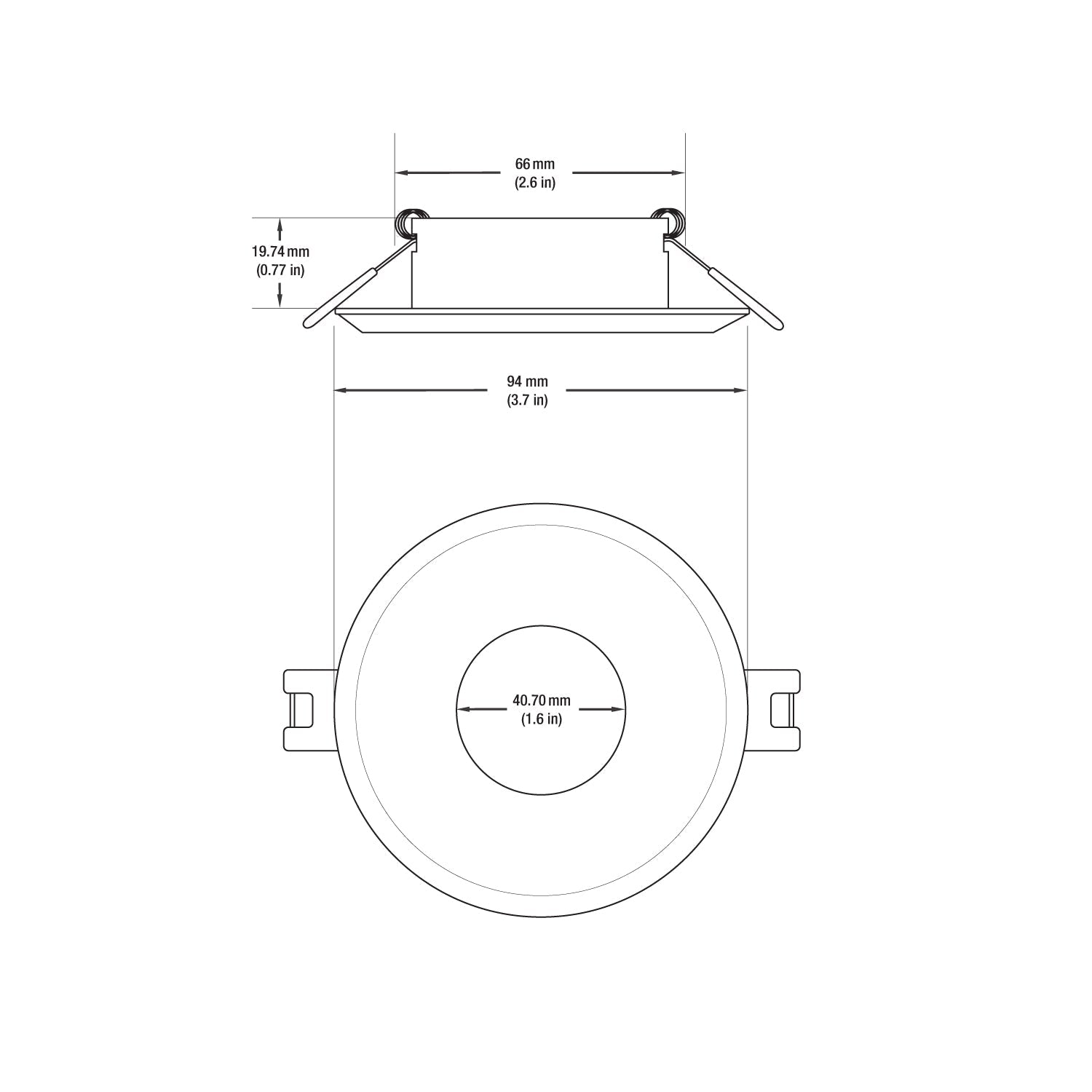 VBD-MTR-8B Low Voltage IC Rated Downlight LED Light Fixture, 2.5 inch Round Black, mr16 fixture, gekpower