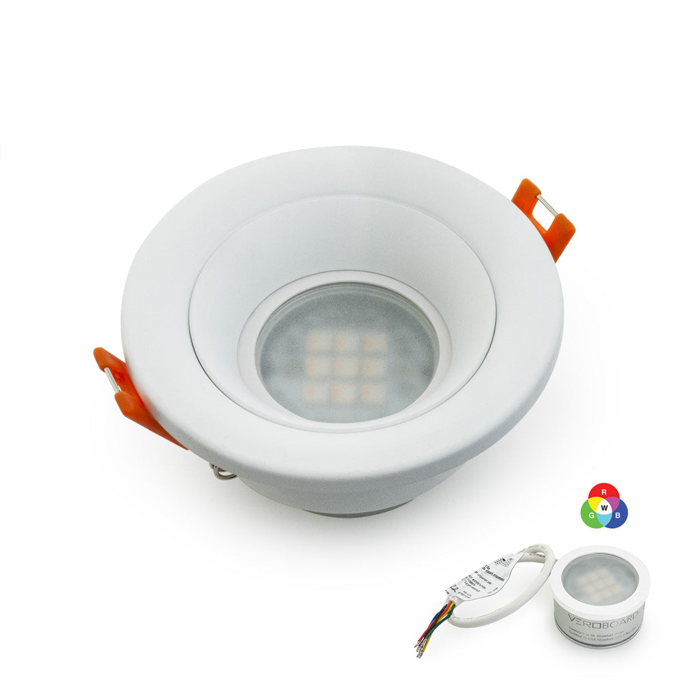 VBD-MTR-10W Low Voltage IC Rated Recessed LED Light Fixture, 2.5 inch Round White, mr16, gekpower