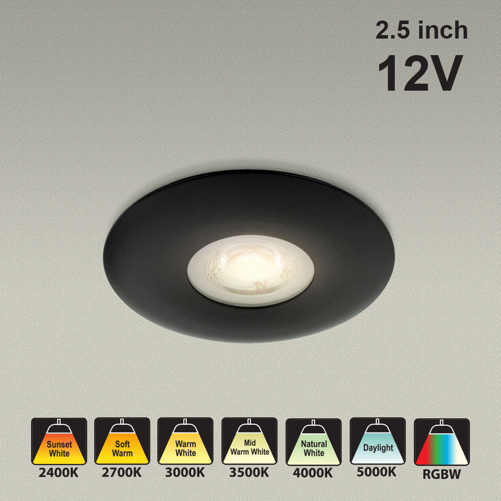 VBD-MTR-11B Low Voltage IC Rated Downlight LED Light Fixture, 2.5 inch Round Black, mr16 fixture, gekpower