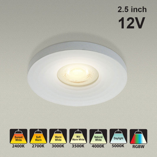 VBD-MTR-13W Low Voltage IC Rated Downlight LED Light Fixture, 2.5 inch Round White, mr16 fixture, gekpower