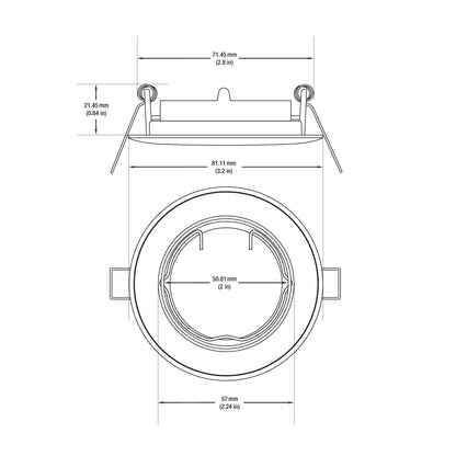 T-68 MR16 Light Fixture (Chrome), 3 inch Round Recessed light Adjustable Gimbal Trim - GekPower