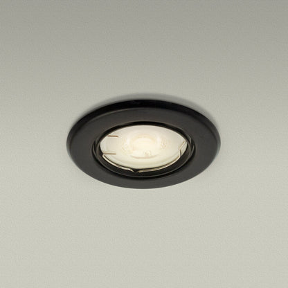 T-69 MR16 Light Fixture (Black), 2.5 inch Round Recessed Surface Adjustable Gimbal Trim - GekPower