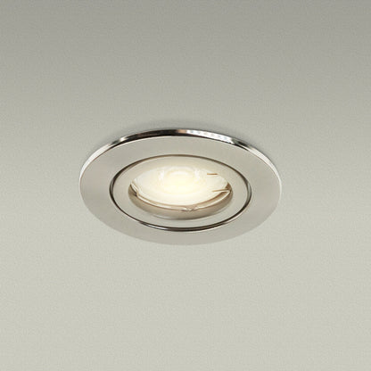 VBD-MTR-65T Low Voltage IC Rated Downlight LED Light Fixture, 3 inch Round Nickel Chrome, mr16 fixture, gekpower