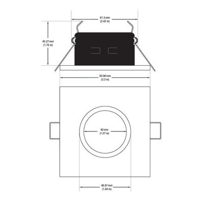 T-62 MR16 12V Recessed LED Light Fixture, 3 inch Square Nickel Chrome