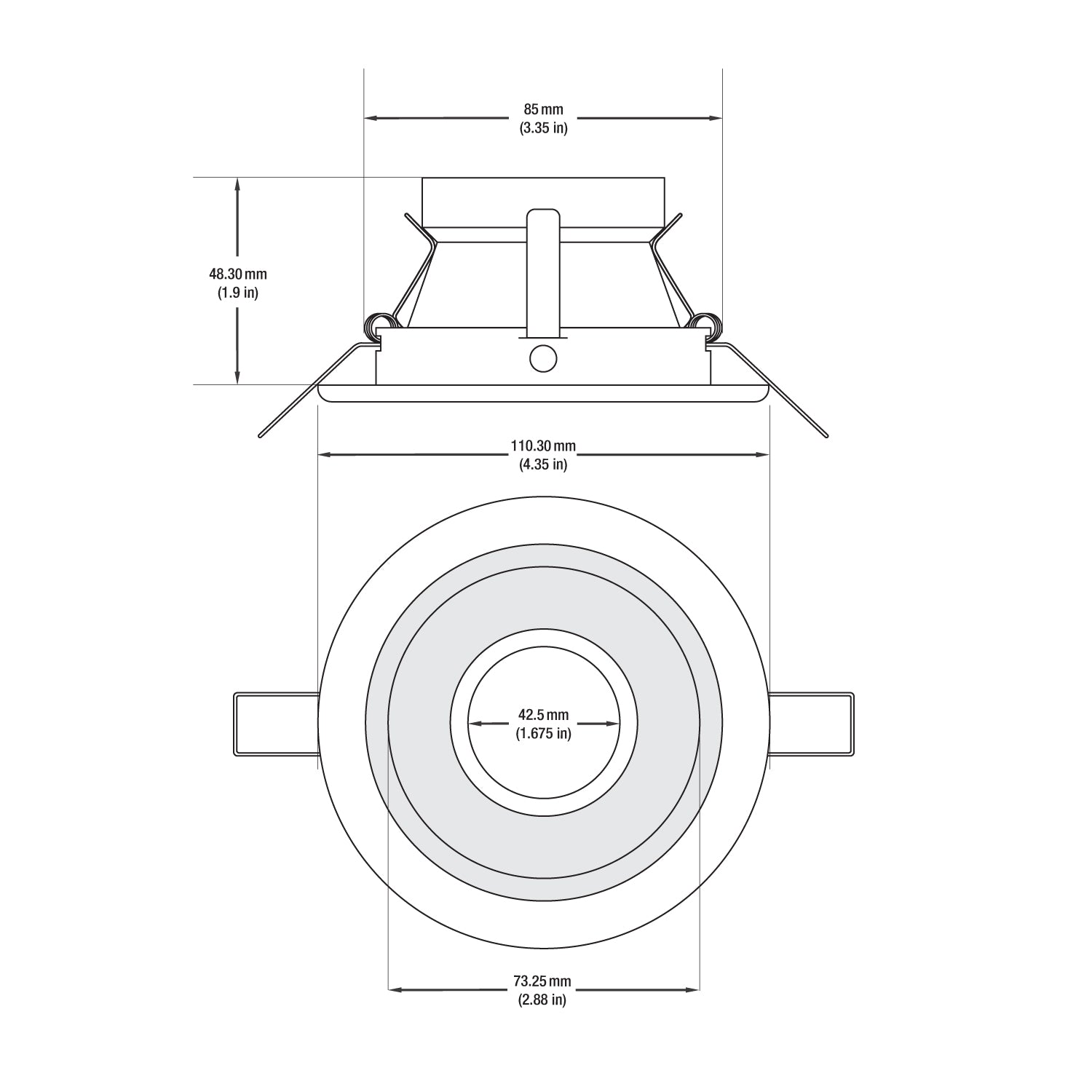 T-53 MR16 Light Fixture (White), 3.5 inch Round Recessed light Open Reflector Trim - GekPower