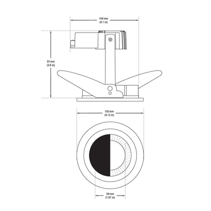 T-51 MR16 Light Fixture (White), 4 inch Adjustable Wall Wash Reflector Trim - GekPower