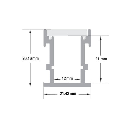 Walkway/Floor Diffuser Linear Aluminum LED Channel for LED Strips 2Meters(6.5ft) VBD-CH-W1-2