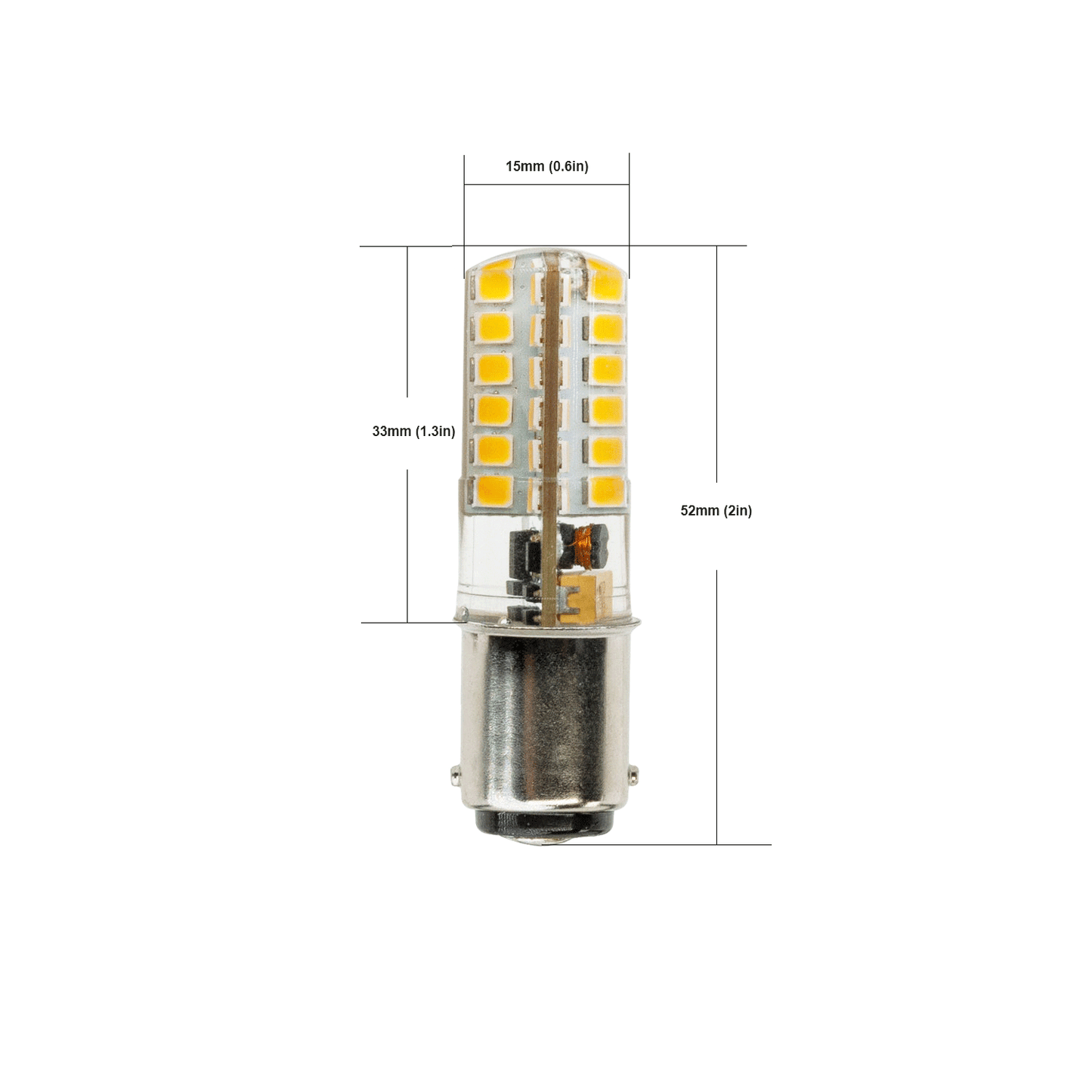 BA15S SC Bayonet Base 1156 LED Bulb,12V 3W 3000K(Warm White)