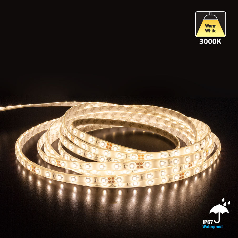 10M(32.8ft) Waterproof LED Strip 3528, 24V 1.5(w/ft) 126-144(Lm/ft) CCT(3K, 6K) - GekPower