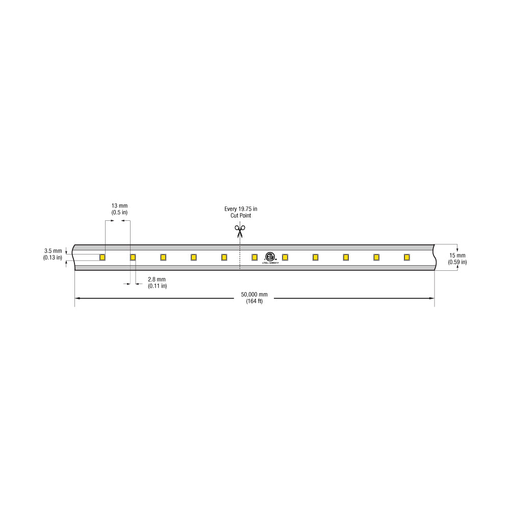Outdoor LED Strip Light 2835, High Voltage LED Strip Light with Power Plug, 120V 2(w/ft) 200(Lm/ft) CCT(3K, 6K)