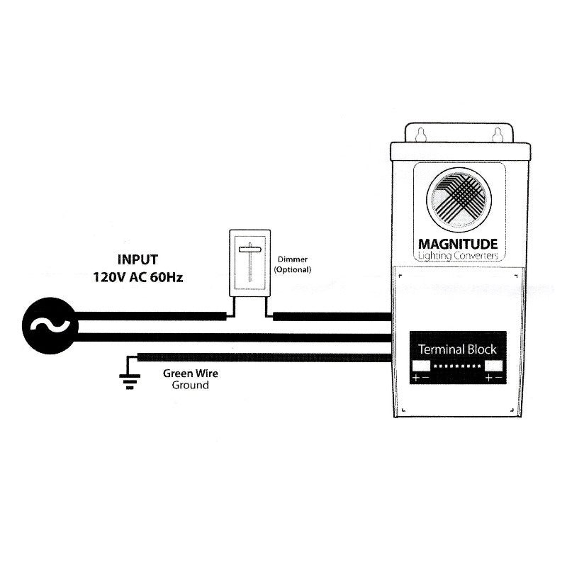 Magnitude Magnetic T120L 12DC Dimmable Constant Voltage LED Driver, 12V 2x60W - GekPower