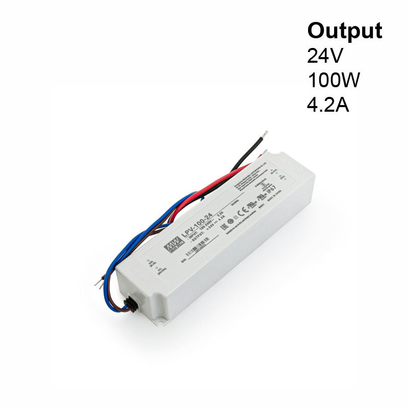 Mean Well LPV-100-24 Non-Dimmable LED Driver, 24V 4.2A 100W - GekPower