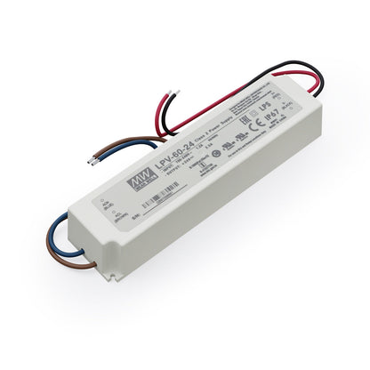 Mean Well LPV-60-24 Non-Dimmable LED Driver, 24V 2.5A 60W - GekPower