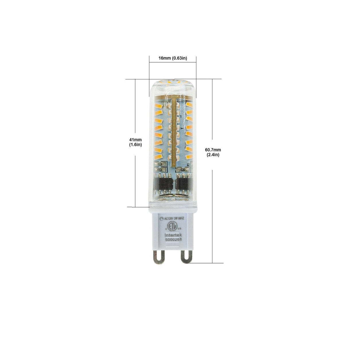 Pin Base Bulb G9 LED Bi-pin Base Light Bulb, 120V 3W 3000K(Warm White) – Gekpower-Canada
