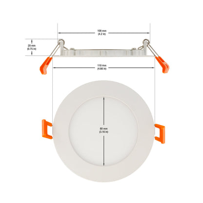 4 inch Dimmable Recessed LED Panel Light / Downlight / Ceiling Light 120V 9W 3000K(Warm White), gekpower