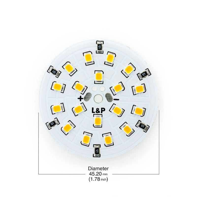 12V Flat Round PCB 18 SMD 3528 LED 2W Warm White - GekPower