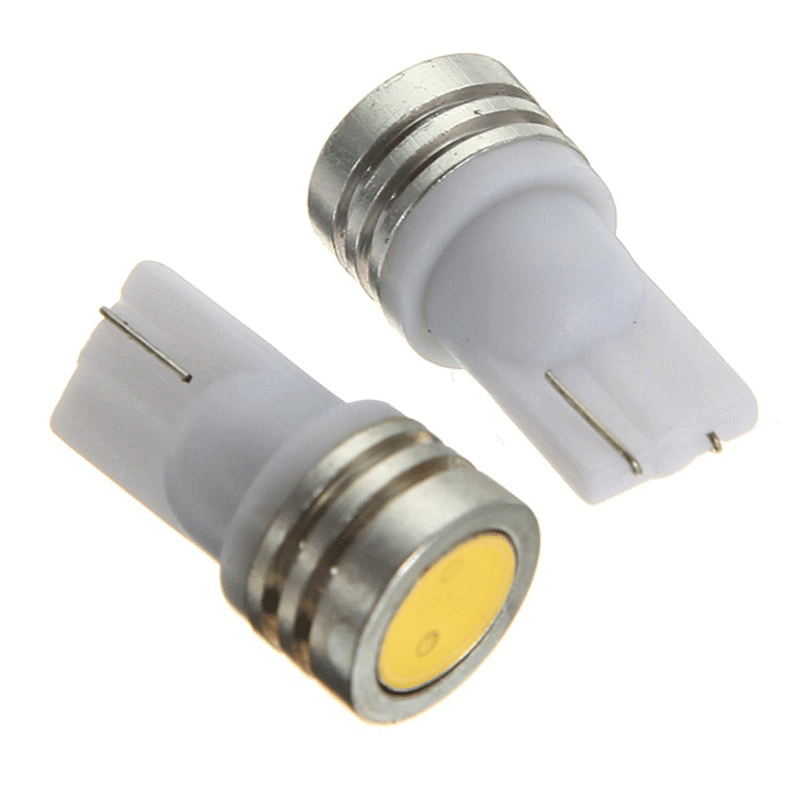 T10 Wedge Base, 194-168 LED Bulb COB 12V 1W 3000K - gekpower