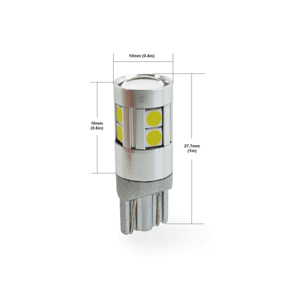 T10 Wedge Base 194 LED Bulb, 9-30V 1.5W 6000K(Cool White) - GekPower