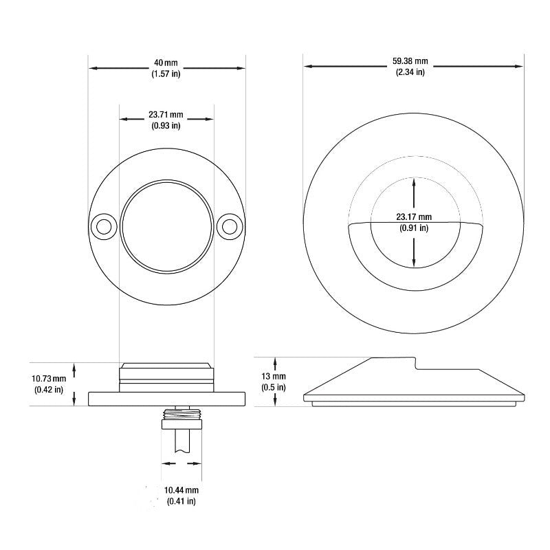 Round LED Step Light/ Pathway Light Flat Bevel Trim Stainless Steel TYPE4 3000K(Warm White), gekpower